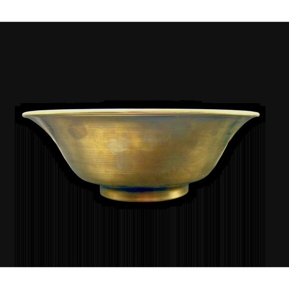 Hand Spun Brass Pedestal Bowl Jack Davis 1989 Rolled Edge Metales Casados 10"x4" - Picture 1 of 12